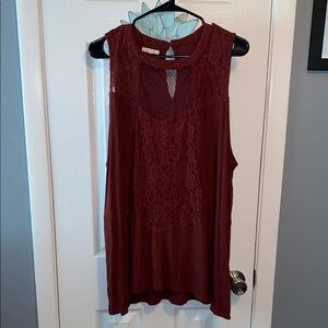 Burgundy Lace Tank